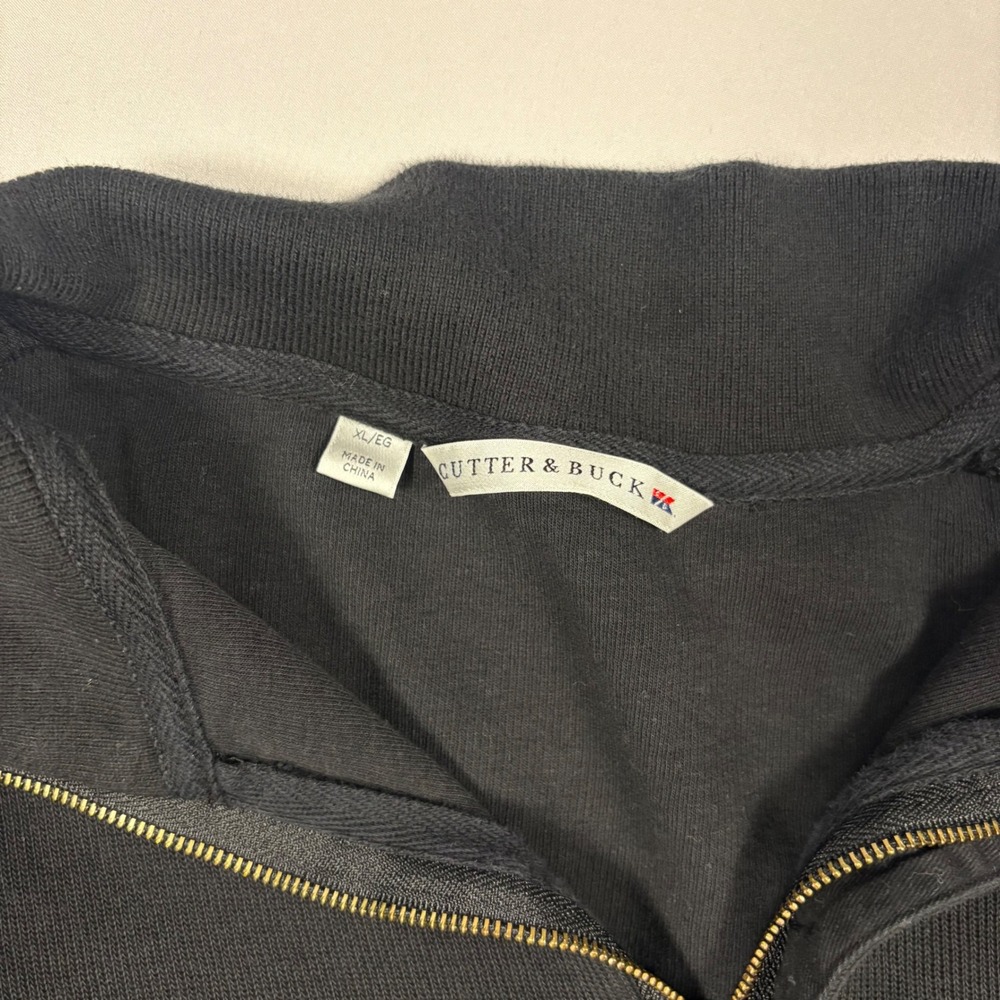 Cutter & Buck Mens XL Roam Recycled Black Quarter Zip Pullover Long Sleeve - Picture 8 of 13